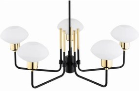 Argon 2128 - Luster na tyči RAVELLO 5xE14/15W/230V čierna/zlatá
