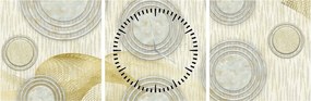 Obraz - Abstrakcia, mramorové kruhy (s hodinami) (90x30 cm)