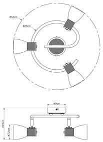 GLOBO GYLFI 54352-3 Stropné svietidlo