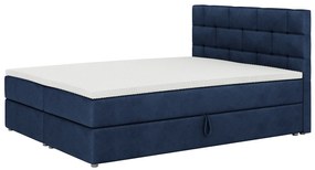 Kontinentálna posteľ 160x200 cm Waller Comfort (tmavomodrá) (s roštom a matracom). Vlastná spoľahlivá doprava až k Vám domov. 1056374