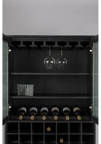 Čierna vinotéka z dubového dreva pre 20 fliaš, 89x181 cm Travis – Zuiver