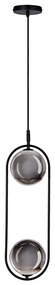Luster na lanku CORDEL 2xG9/28W/230V čierna/dymová čierna