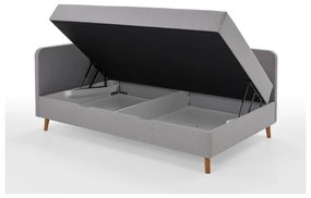 Svetlosivá čalúnená jednolôžková posteľ s úložným priestorom 90x200 cm Cabana – Meise Möbel