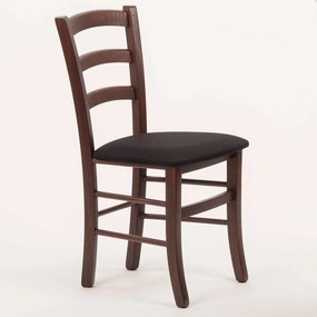 Stima stolička PAYSANE s čalúneným sedákom Vyberte odtieň ->: Tmavo hnedá, Vyberte látku ->: LUX Čierna 23