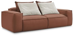 Tmavohnedá pohovka z imitácie kože 260 cm Boheme – Bobochic Paris