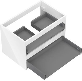 Mexen Box-A, závesná skrinka 70 cm, 2 zásuvky, biela lesklá, 91AX0-0700-470-2-00