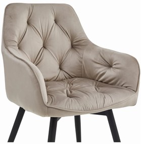 Otočné jedálenské kreslo JORK360 VELVET, béžové