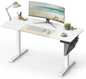 Písací stôl Paradis 140 cm výškovo nastaviteľný biely