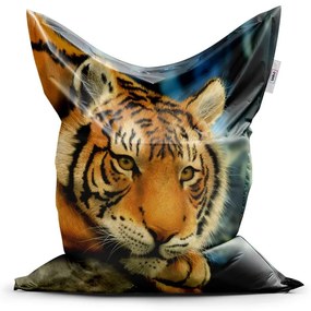 Sedací vak Classic tiger - detský, oranžová / čierna