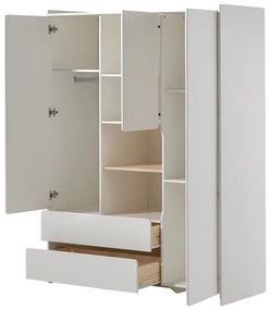 Biela detská šatníková skriňa Vipack Kiddy, 137,8 x 190 cm