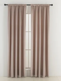 Zamatové zatemňovacie závesy Cesar púdrové - 140 x 250 cm (2ks) - riasiaca stuha