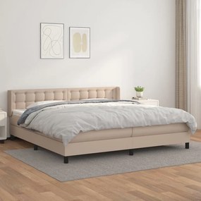 Boxspring posteľ s matracom kapučínová 200x200 cm umelá koža 3130804
