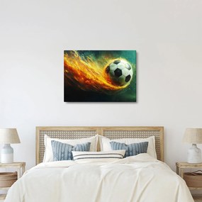 Obraz - Futbalová lopta v lete (70x50 cm)