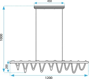 Toolight Toolight, LED stropné svietidlo 120cm 30W 4000K APP1288-CP, čierna-hnedá, OSW-00943