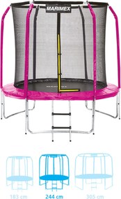 Marimex | Trampolína Marimex Standard 244 cm ružová + ochranná sieť + rebrík ZADARMO | 19000110