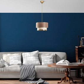 Závesný luster Cake béžový/zlatý