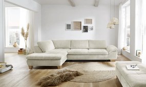 Rohová sedacia súprava MP-IN14007, krémová štruktúrovaná látka