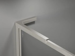 Mexen, Mexen Kioto-F L sprchová stena s rámom 60 x 202 cm, priehľadná 8 mm, brúsený nikel - 800-060-174-97-00