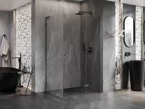 Mexen Lunar L, výklopný sprchový kút pravý 70 x 90 cm, 8mm číre sklo, grafitový profil, 834L-070-090-95-00-P