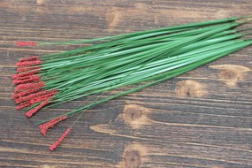 Umelá tráva s červenými guličkami 7ks 65cm