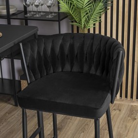 JAKS Barová stolička Flores velvet čierna