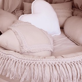 Hniezdo pre deti Boho so strapcami púdrovo ružová