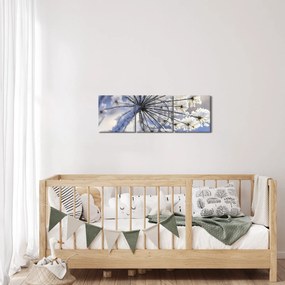 Obraz - Zamrznutý kvet (s hodinami) (90x30 cm)