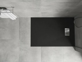 Mexen Hugo, obdĺžniková sprchová vanička SMC 120 x 90 cm, čierna, oceľová krytka, 42709012-X