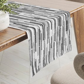 Biante Dekoračný behúň na stôl Leona LN-175 Sivo-čierne pásiky 35x140 cm