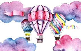 Tapeta nádherné balóny v akvarelovom prevedení