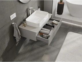 Mexen Rivel, kúpeľňová skrinka 90 cm s pracovnou doskou, 1 zásuvka, drážkovaná, matná sivá, 91A20-09023-1-BFC62