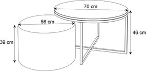 KONFERENČNÝ STOLÍK LEONARDO X BIELY MRAMOR + ZLATÝ + TABURET BÉŽOVÝ