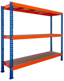 Trestles Nekonečný priemyselný regál 2000x2000x800, 3 police Farba: oranžová a modrá