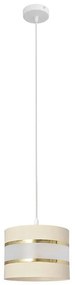 Luster na lanku HELEN 1xE27/15W/230V pr. 20 cm krémová/zlatá