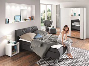 Šatníková skriňa Kronach, 175 cm, biela/zrkadlo