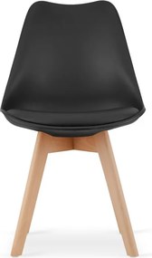 Stolička MARK čierna / hnedé nohy
