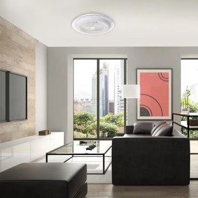 LED Stmievateľné stropné svietidlo s ventilátorom ZONDA LED/48W/230V biela + DO