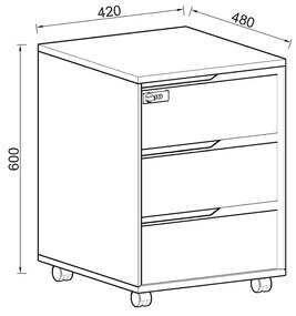 Kancelársky set pre 4 osoby Houseland Profit Max 02 2814 dub/biela