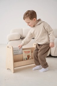 Prenosná Montessori knižnica, prírodná - 52 x 24 cm