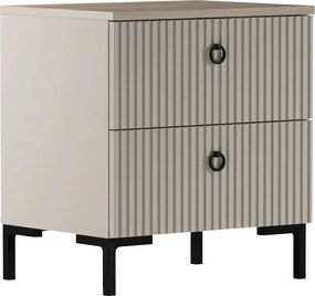 Nočný stolík, sivohnedá Taupe/dub silverjack, DOMCA 2S