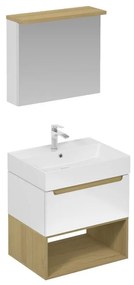 Kúpeľňová zostava s umývadlom vrátane umývadlovej batérie, vtoku a sifónu Naturel Stilla biela lesk KSETSTILLA010
