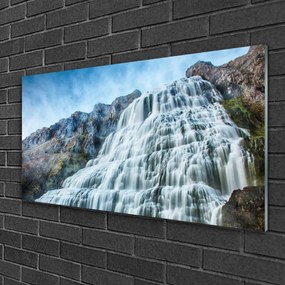 Obraz na skle Vodopád príroda 140x70 cm