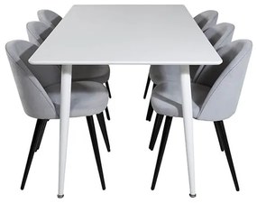 Polar Velvet II stolová súprava biela/sivá