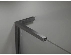 Mexen, Mexen Kioto-X L sprchová stena 110 x 200 cm, priehľadná 10 mm, pištoľovo sivá kartáčovaná - 800-110-107-66-00-X