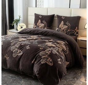 Obliečky mikroplyš BUTTERFLYA hnedé Rozmer obliečky: 70 x 80 cm | 140 x 200 cm