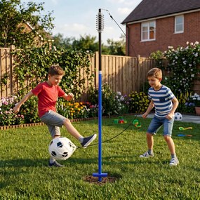 MOVEPRO Tetherball futbalový trenažér na lane s pružinou, nastaviteľný 153–167 cm