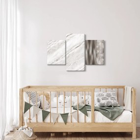 Obraz - Mramor so striebornými linkami (90x60 cm)