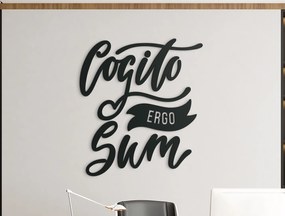 drevko Drevená dekorácia Cogito ergo sum Rozmer obrazu: 44 x 39,5 cm, Farba dekorácie: Čierna