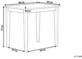 Jedálenský stôl 60 x 80 cm svetlé drevo s bielou BATTERSBY Beliani