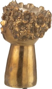 Zlatý antik kvetináč hlava ženy NebuFlower - 18*16*27 cm